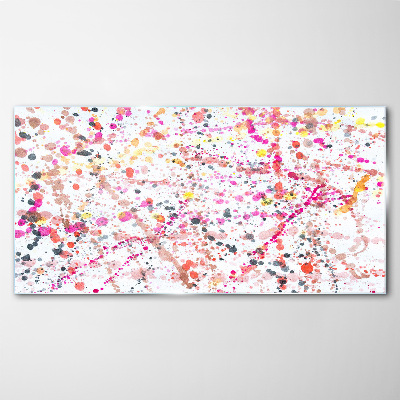 Colored spots on a white background Glass Print
