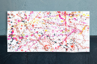 Colored spots on a white background Glass Print