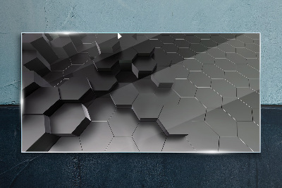 Geometric structures in shades of gray Glass Print