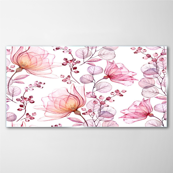 Floral dance in pastel shades Glass Print