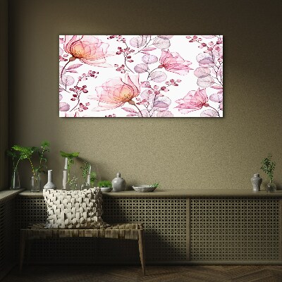 Floral dance in pastel shades Glass Print