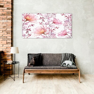 Floral dance in pastel shades Glass Print