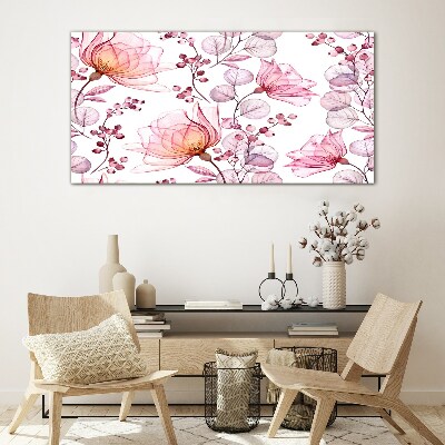 Floral dance in pastel shades Glass Print