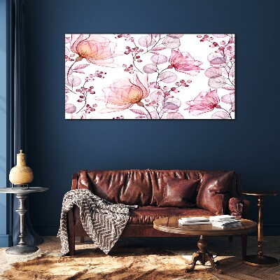Floral dance in pastel shades Glass Print