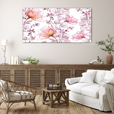 Floral dance in pastel shades Glass Print