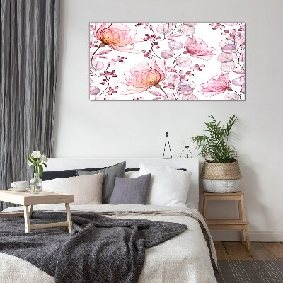 Floral dance in pastel shades Glass Print