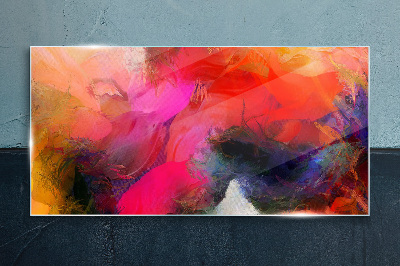 Colorful Expression of Abstraction Glass Print