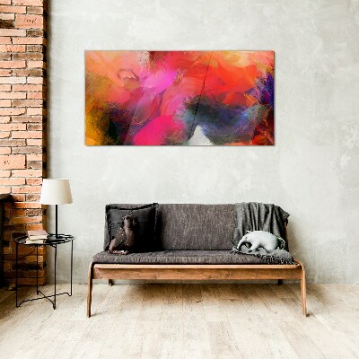 Colorful Expression of Abstraction Glass Print
