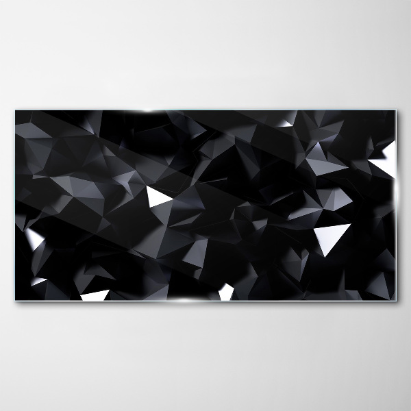 Black Geometric Mosaic Glass Print
