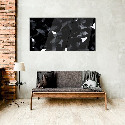 Black Geometric Mosaic Glass Print