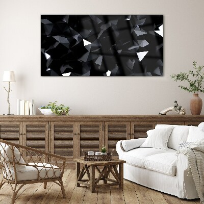 Black Geometric Mosaic Glass Print