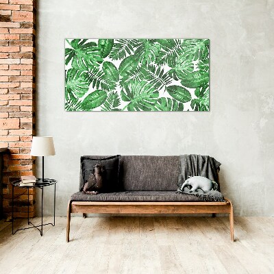 Modern leaves Glass Print