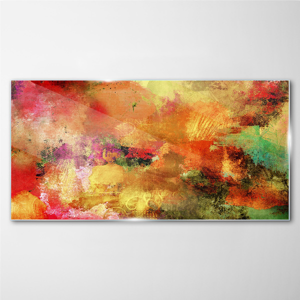 Colorful abstract chaos Glass Print