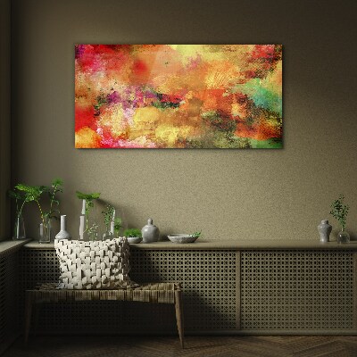 Colorful abstract chaos Glass Print