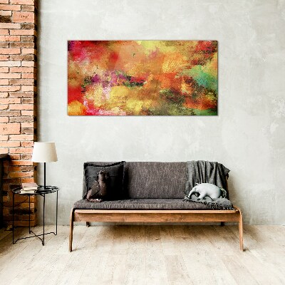 Colorful abstract chaos Glass Print