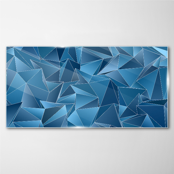 Geometry of blue solids Glass Print