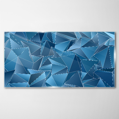 Geometry of blue solids Glass Print