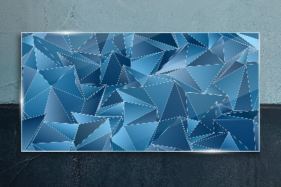 Geometry of blue solids Glass Print