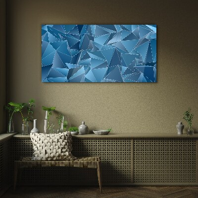 Geometry of blue solids Glass Print