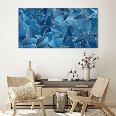 Geometry of blue solids Glass Print