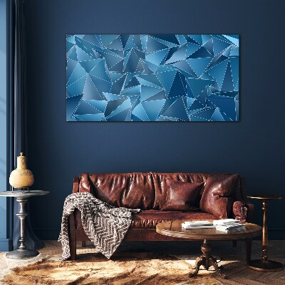 Geometry of blue solids Glass Print