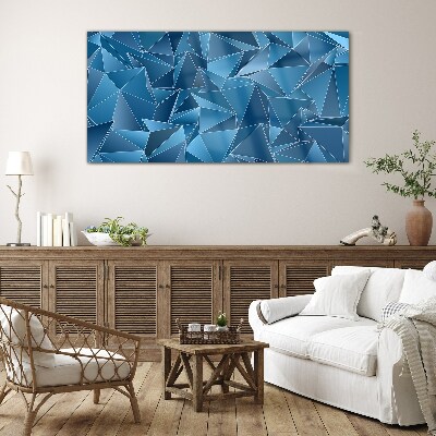 Geometry of blue solids Glass Print