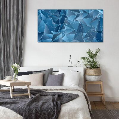Geometry of blue solids Glass Print