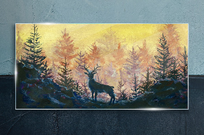 Forest animal deer Glass Print