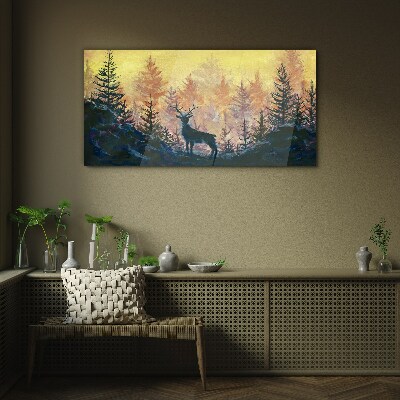 Golden Morning in the Forest Glass Print