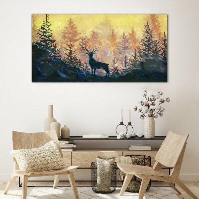 Golden Morning in the Forest Glass Print