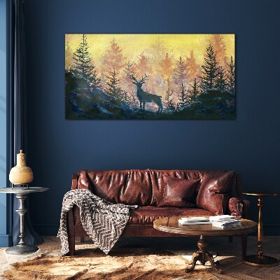 Golden Morning in the Forest Glass Print