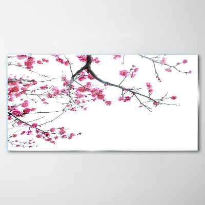 Tree branches flowers Glass Wall Art