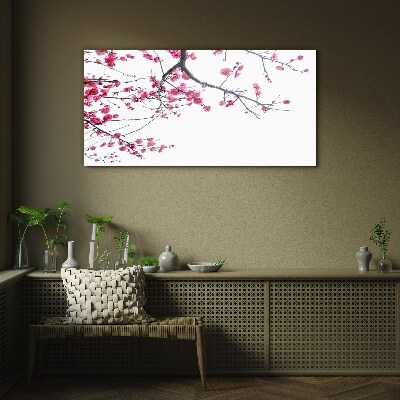 Floral harmony in pink Glass Wall Art