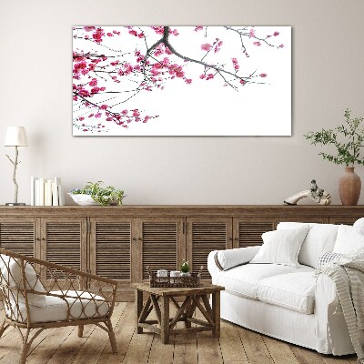 Floral harmony in pink Glass Wall Art