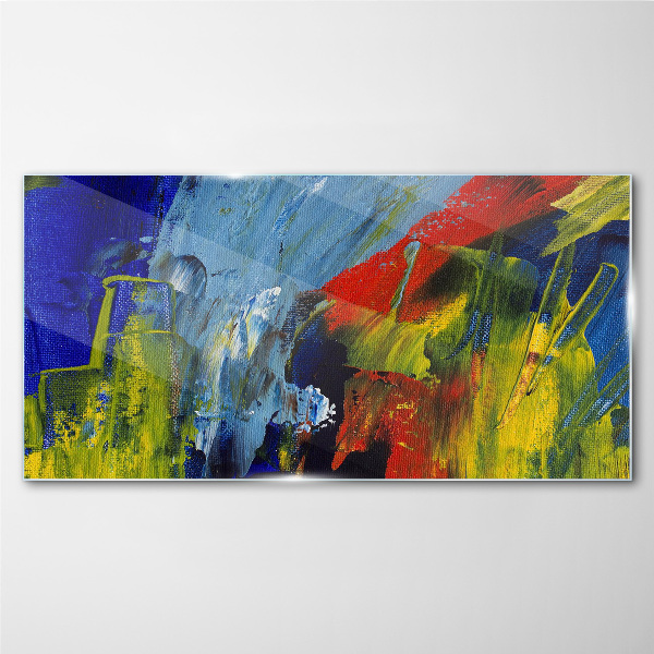 Dynamic colors in an abstract landscape Glass Print