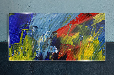 Dynamic colors in an abstract landscape Glass Print