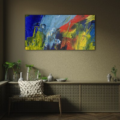Dynamic colors in an abstract landscape Glass Print