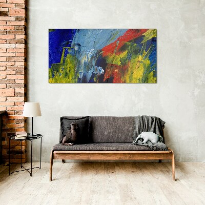 Dynamic colors in an abstract landscape Glass Print