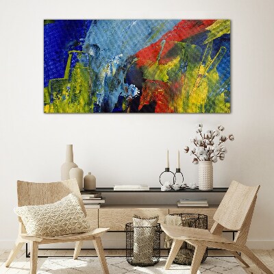 Dynamic colors in an abstract landscape Glass Print