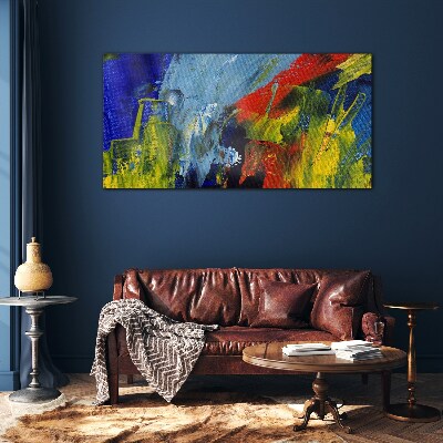 Dynamic colors in an abstract landscape Glass Print