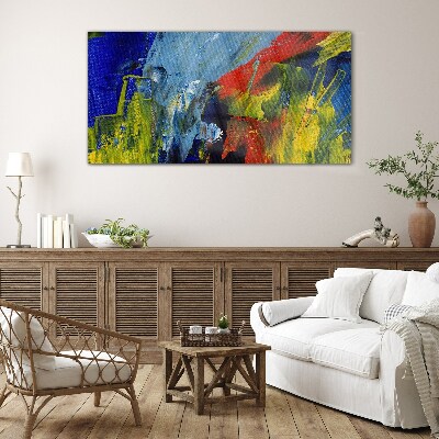 Dynamic colors in an abstract landscape Glass Print