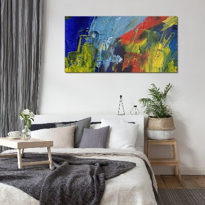 Dynamic colors in an abstract landscape Glass Print