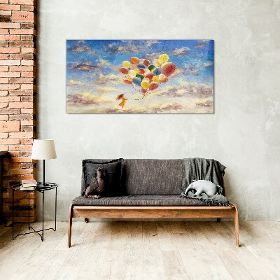 Dreams in the clouds Glass Print