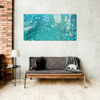 Ocean waves in glass Glass Print