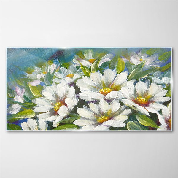 Floral charm in blue Glass Print