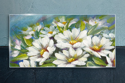 Floral charm in blue Glass Print