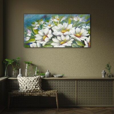 Floral charm in blue Glass Print