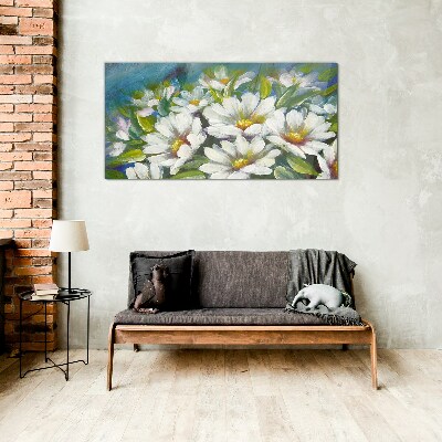 Floral charm in blue Glass Print