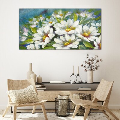 Floral charm in blue Glass Print
