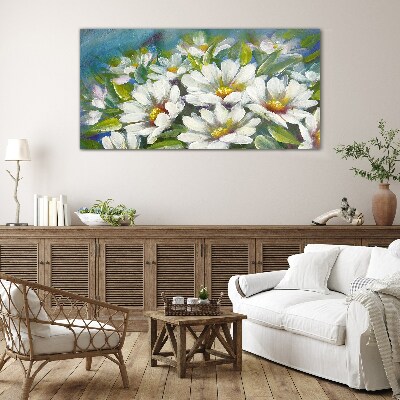 Floral charm in blue Glass Print